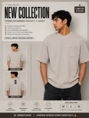 Premium Chinese Ribbed Oversized Pocket T-Shirt - Image 3