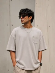 Premium Chinese Ribbed Oversized Pocket T-Shirt