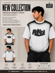 Premium Chinese Ribbed Oversized T-Shirt - Image 3
