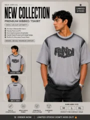 Premium Chinese Ribbed Oversized T-Shirt - Image 3